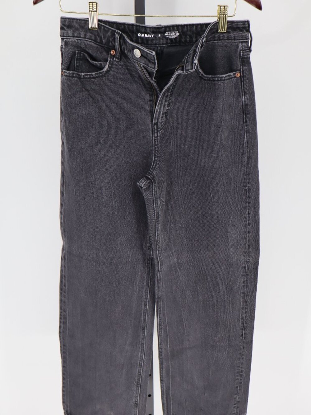 Old Navy Black Denim Eide Leg Jeans   Size 6